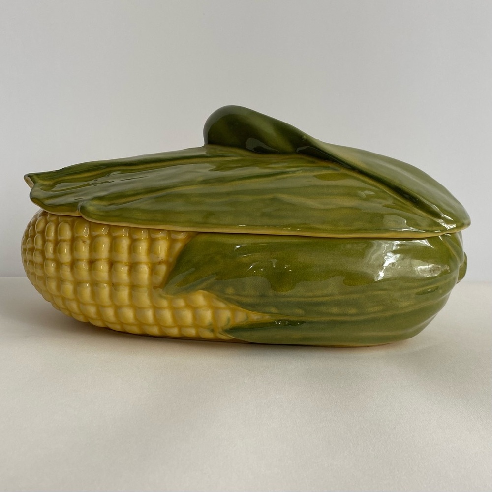 Shawnee USA Corn King Vintage Green and Yellow Corn Shaped Ceramic Dish 74 - Picture 3 of 10